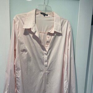 Universal Standard, pink pop-over blouse, medium